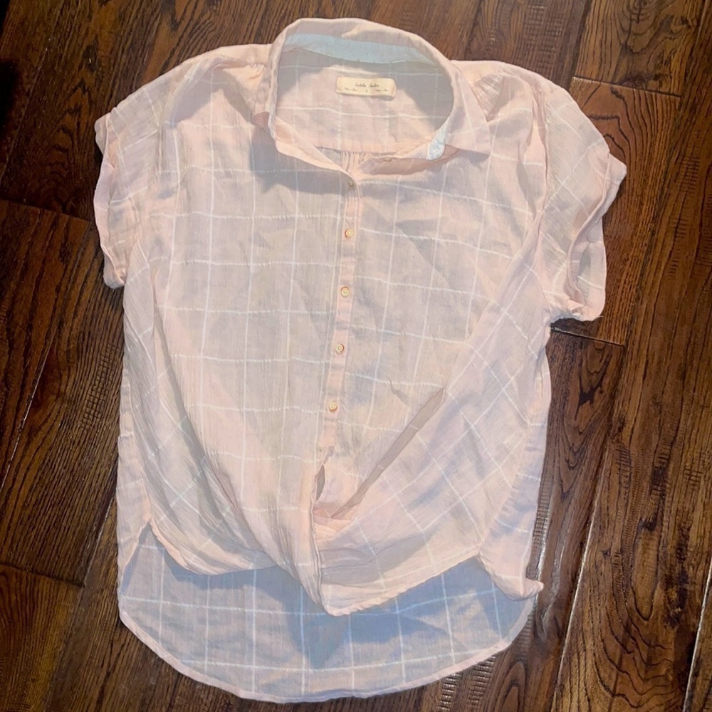 Isabella Sinclair Twist Front Button Up Plaid Shirt